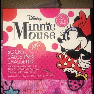 Minnie Mouse Disney socks size 4-6